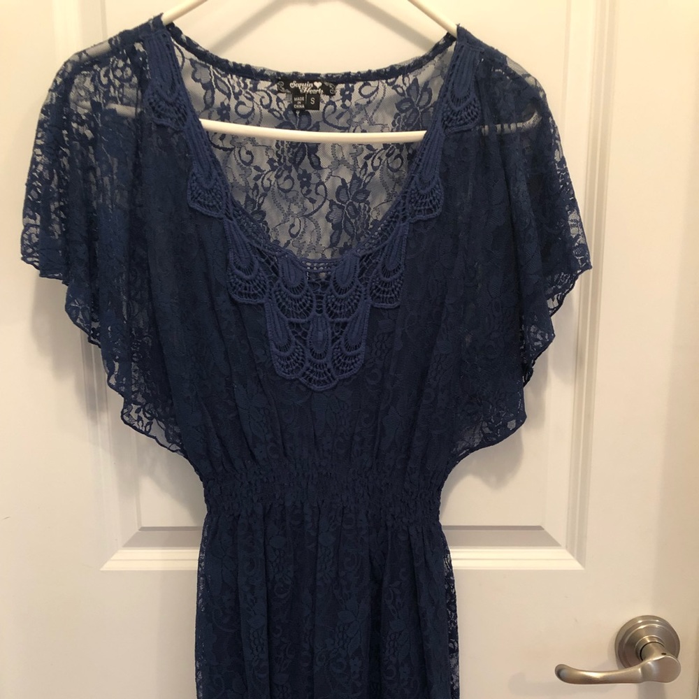 Navy Blue Lace Dress